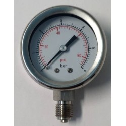 Stainless steel pressure gauge 6 Bar diameter dn 50mm bottom