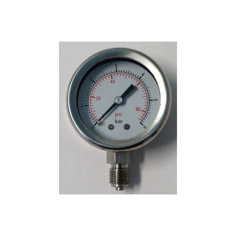 Stainless steel pressure gauge 6 Bar diameter dn 50mm bottom Stainless steel pressure gauge 6 Bar diameter dn 50mm bottom