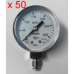 50 pcs Dry pressure gauges oxygen 315 Bar diameter dn 50mm 1/8"Bspp connection