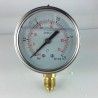 Glycerine filled pressure gauge 2,5 Bar diameter dn 63mm bottom