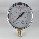 Glycerine filled pressure gauge 40 Bar diameter dn 63mm bottom