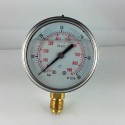 Glycerine filled pressure gauge 60 Bar diameter dn 63mm bottom