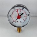Dry pressure gauge 2,5 Bar diameter dn 63mm bottom