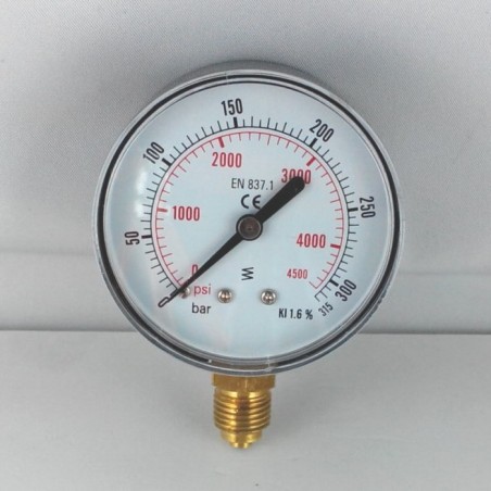 Dry pressure gauge 315 Bar diameter dn 63mm  bottom