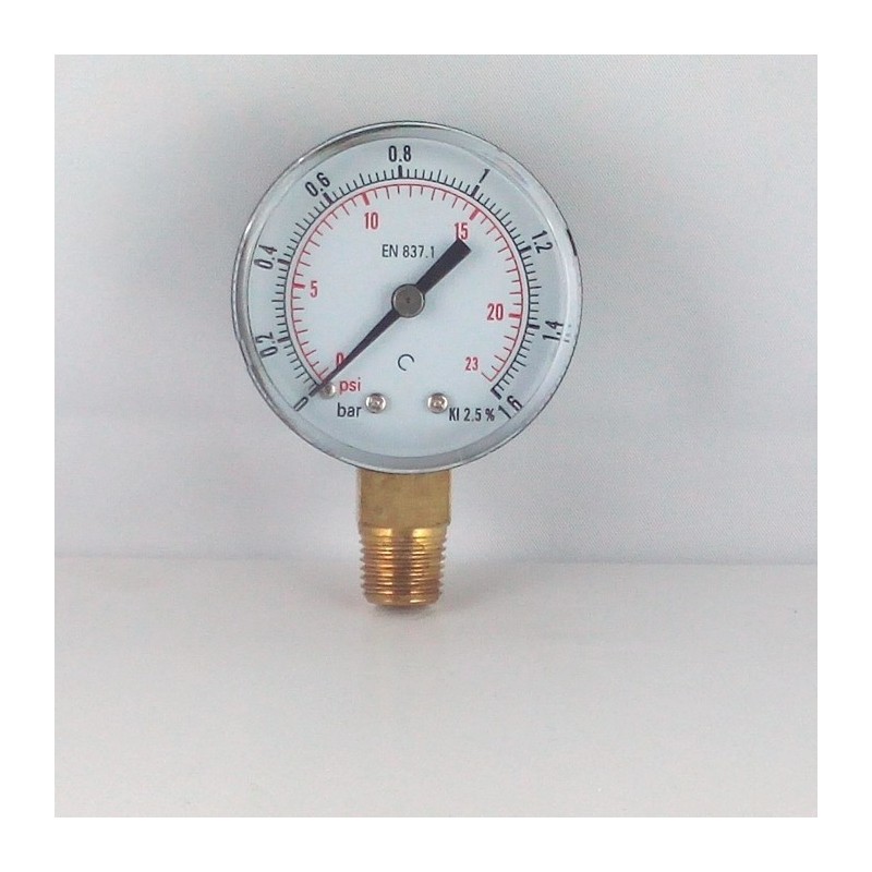 Dry pressure gauge 1,6 Bar diameter dn 50mm connection Dry pressure gauge 1,6 Bar diameter dn 50mm connection