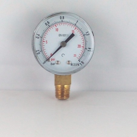 Dry pressure gauge 1,6 Bar diameter dn 50mm  connection