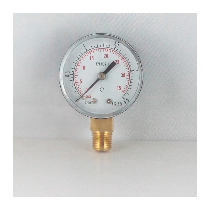 Dry pressure gauge 2,5 Bar diameter dn 50mm  connection