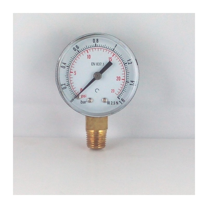 Dry pressure gauge 16 Bar diameter dn 50mm connection