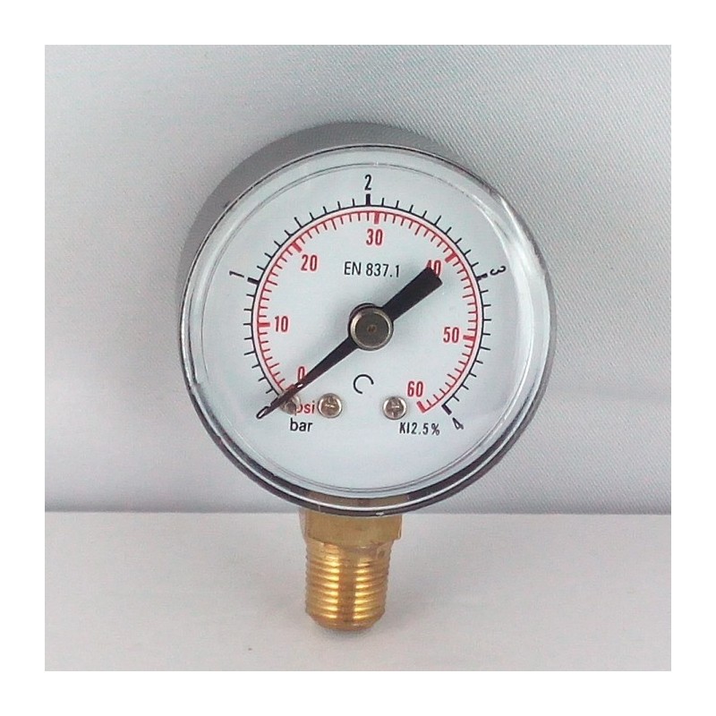 Dry pressure gauge 4 Bar diameter dn 40mm bottom