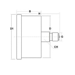 Manometro glicerina 1,6 Bar diametro dn 63mm posteriore