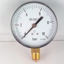 Dry pressure gauge 10 Bar diameter dn 80mm  bottom connection