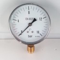 Dry pressure gauge 16 Bar diameter dn 80mm  bottom connection