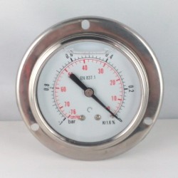 -1Bar glycerine filled vacuum gauge flange dn 63mm