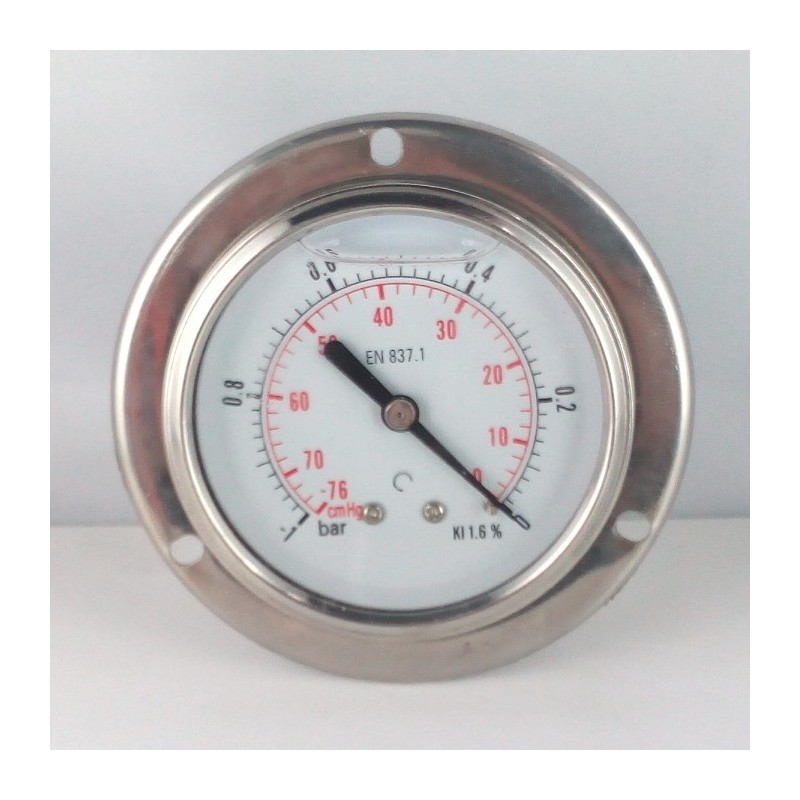 -1Bar glycerine filled vacuum gauge flange dn 63mm