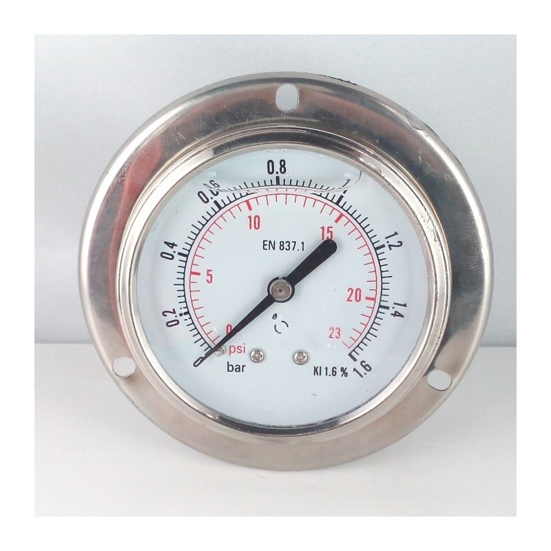 1,6 Bar glycerine filled pressure gaugedn 63 flanged diameter dn 63mm