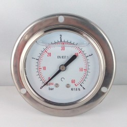 4 Bar glycerine filled pressure gauge flanged diameter dn 63mm