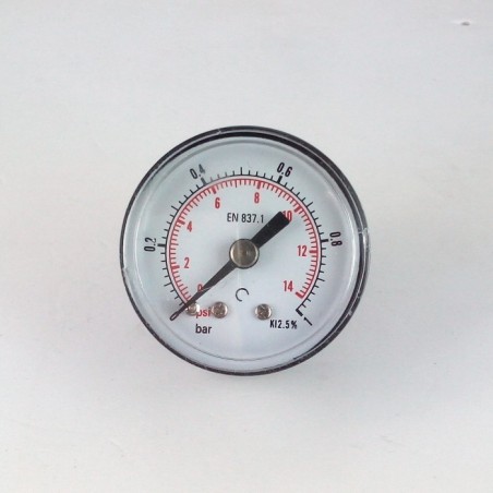 Dry pressure gauge 1 Bar diameter dn 40mm back