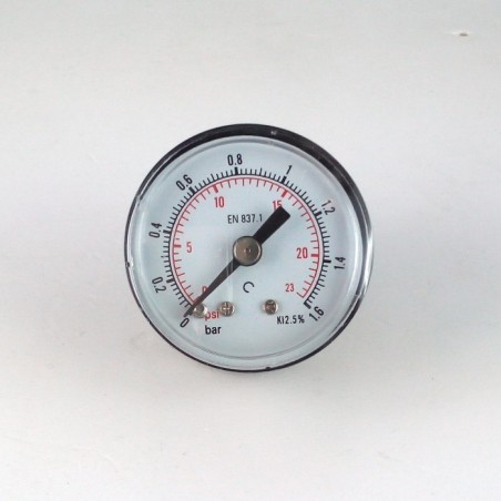 Dry pressure gauge 1,6 Bar diameter dn 40mm back