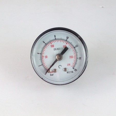 Dry pressure gauge 16 Bar diameter dn 40mm back