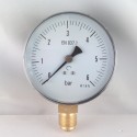 Dry pressure gauge 6 Bar diameter dn 100mm  bottom