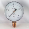 Dry pressure gauge 16 Bar diameter dn 100mm  bottom