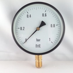Dry pressure gauge 1 Bar diameter dn 150mm  1/2"Bsp bottom