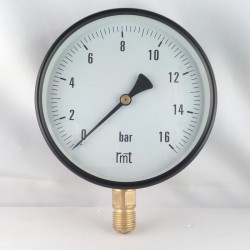 Dry pressure gauge 16 Bar diameter dn 150mm 1/2"Bsp bottom
