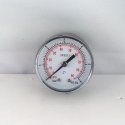 Dry pressure gauge 6 Bar diameter dn 50mm back 1/4"Bsp