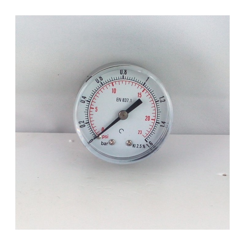 Dry pressure gauge 1,6 Bar diameter dn 50mm back 1/8"Bsp