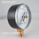 Dry pressure gauge 2,5 Bar diameter dn 63mm bottom