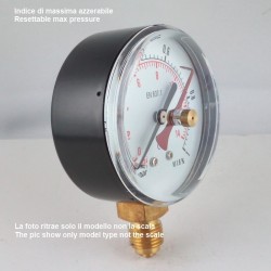 Dry pressure gauge 25 Bar diameter dn 63mm  bottom