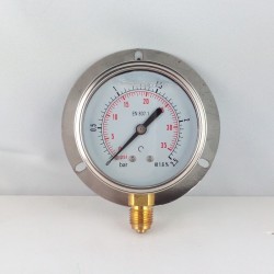 2,5 Bar glycerine filled pressure gauge 63 wall flange dn 63mm