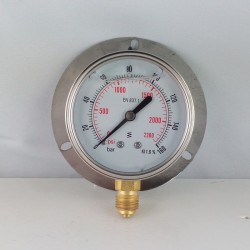 160 Bar glycerine filled pressure gauge 63 wall flange dn 63mm