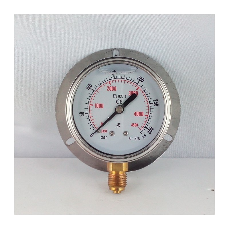 315 Bar manometro glicerina flangia a parete dn 63mm 315 Bar manometro glicerina flangia a parete dn 63mm