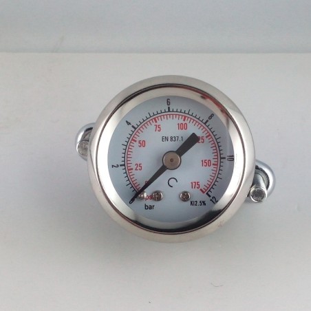 Dry pressure gauge 12 Bar diameter dn 40mm u-clamp