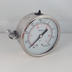 1,6 Bar glycerine filled pressure gauge u-clamp diameter dn 63mm