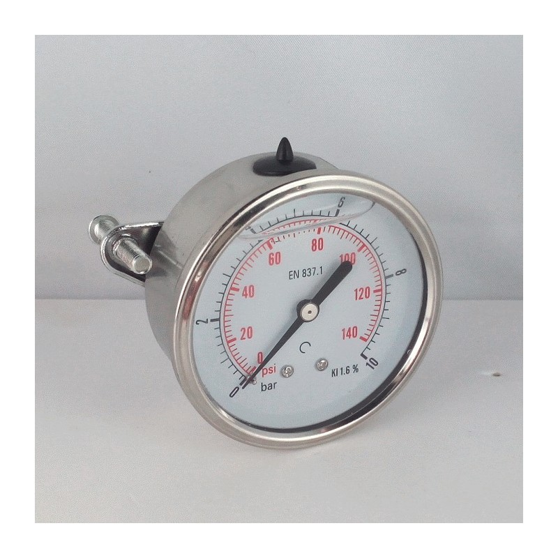 10 Bar glycerine filled pressure gauge u-clamp diameter dn 63mm 10 Bar glycerine filled pressure gauge u-clamp diameter dn 63mm