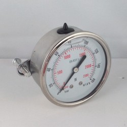 160 Bar glycerine filled pressure gauge u-clamp diameter dn 63mm