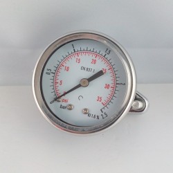 Dry pressure gauge 2,5 Bar diameter dn 50mm u-clamp