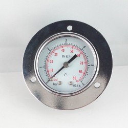 Dry pressure gauge 6 Bar diameter dn 50mm front flange