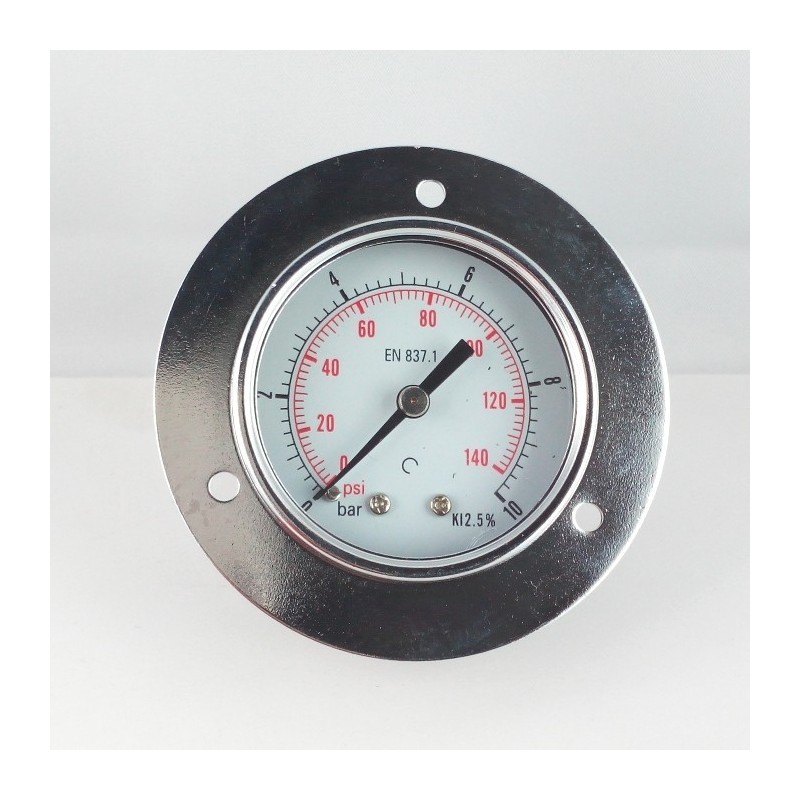Dry pressure gauge 10 Bar diameter dn 50mm front flange