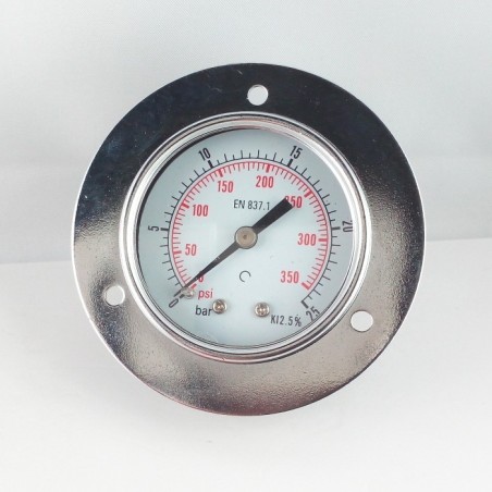 Dry pressure gauge 25 Bar diameter dn 50mm front flange