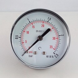 Dry pressure gauge 2,5 Bar diameter dn 63mm back