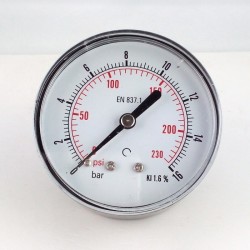 Dry pressure gauge 16 Bar diameter dn 63mm back