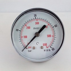 Dry pressure gauge 40 Bar diameter dn 63mm back