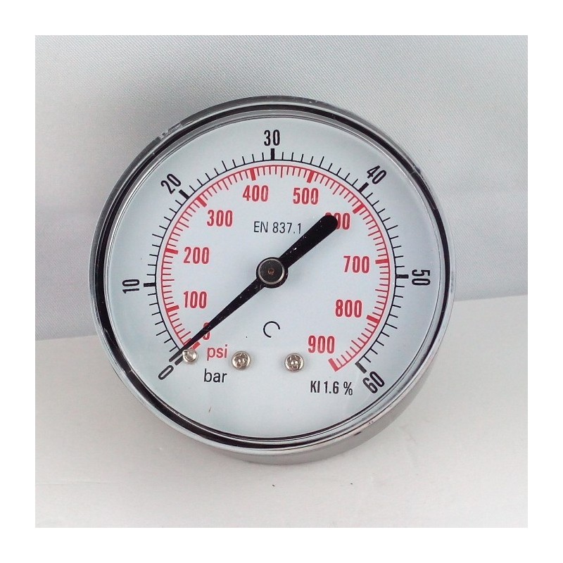 Dry pressure gauge 60 Bar diameter dn 63mm back