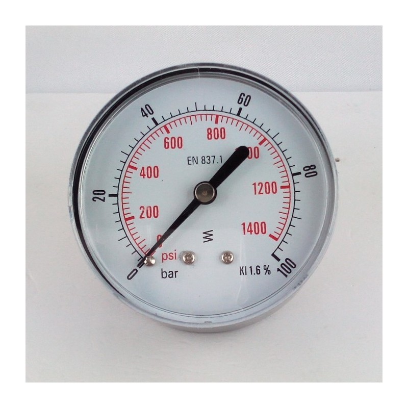 Dry pressure gauge 100 Bar diameter dn 63mm back Dry pressure gauge 100 Bar diameter dn 63mm back