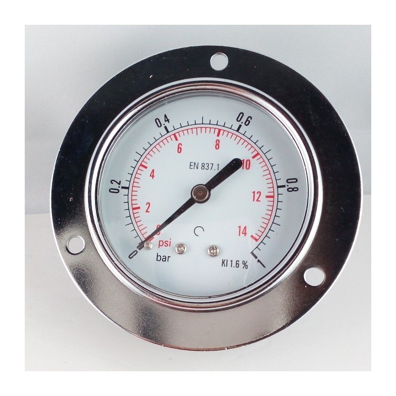 Dry pressure gauge 1 Bar diameter dn 63mm front flange