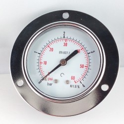 Dry pressure gauge 4 Bar diameter dn 63mm front flange