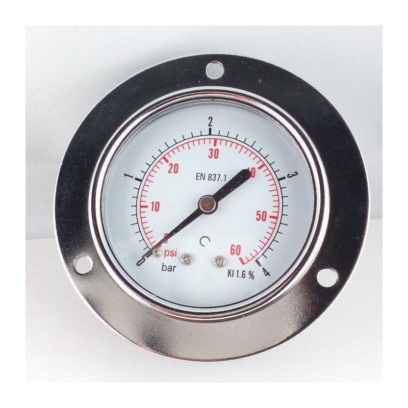 Dry pressure gauge 4 Bar diameter dn 63mm front flange